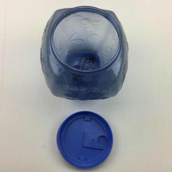 Packerware Clear Blue Butterfly Embossed Water Juice Jug With Flip Lid Handle - Picture 6 of 12